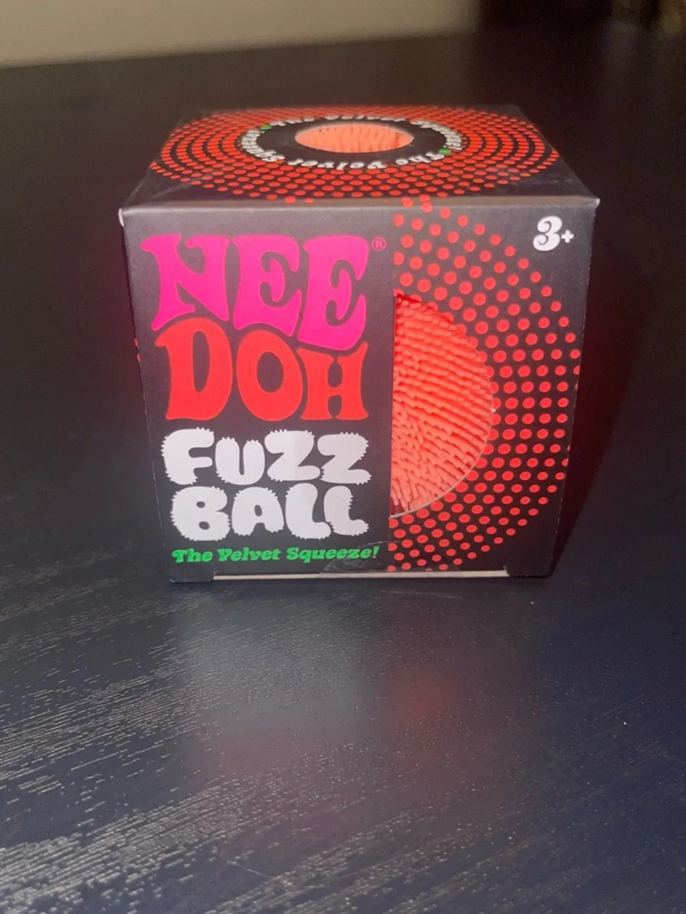 Authentic NeeDoh Fuzz Ball Kids Stress Toy - Bright Red